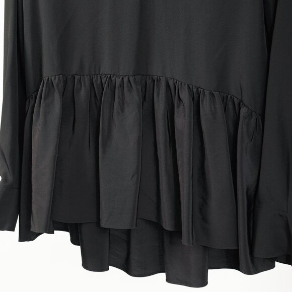 Tibi Black Silk CDC Peplum Top - Picture 7 of 10
